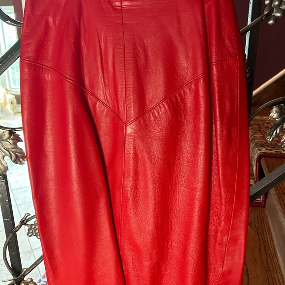 Red Leather Skirt - Picture 1 of 1